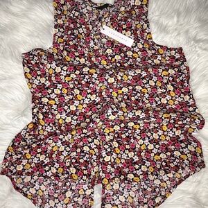 Sanctuary Sleeveless Multicolor Floral Top Sz L